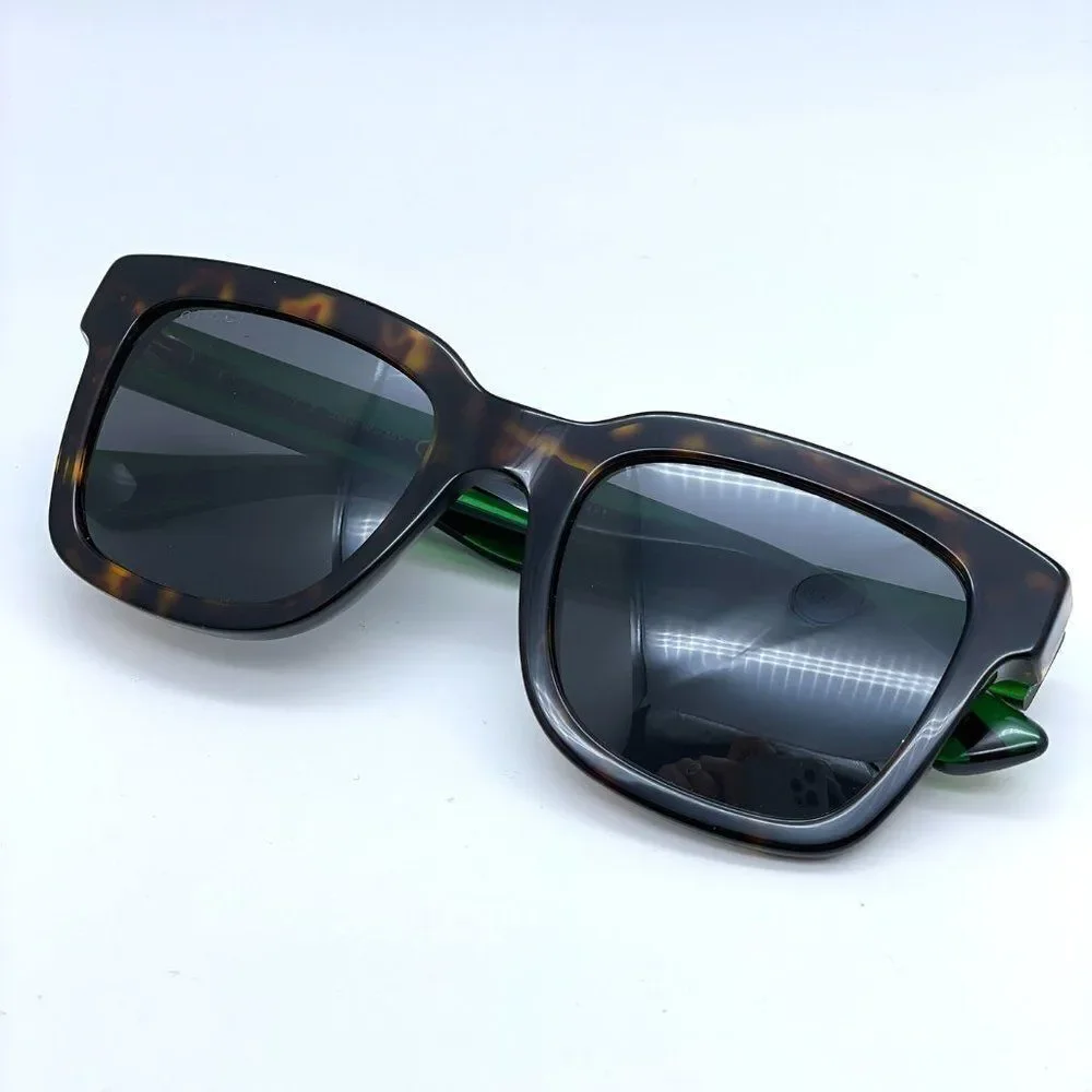 NEW GUCCI GG0001SN 003 Havana Colorful Gray Square Unisex Sunglasses